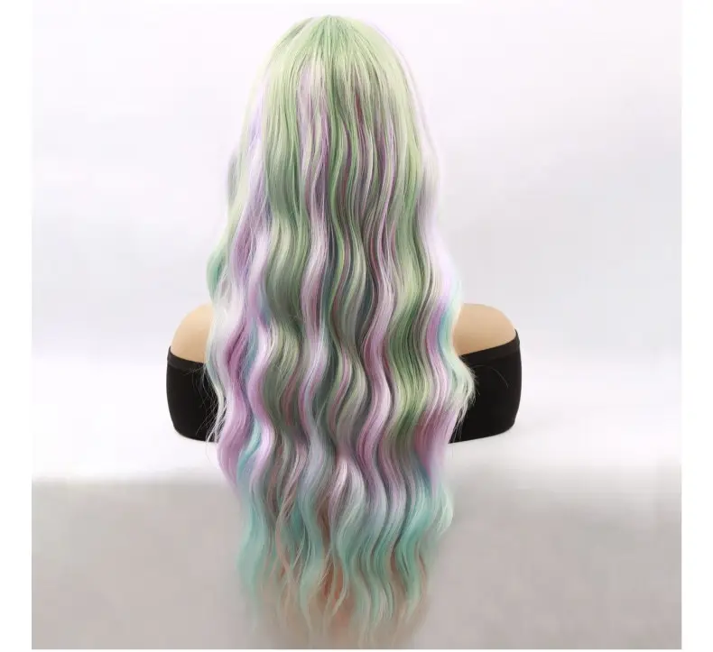 Long Curly Hair Wig with Rainbow Color for Women — feature 8