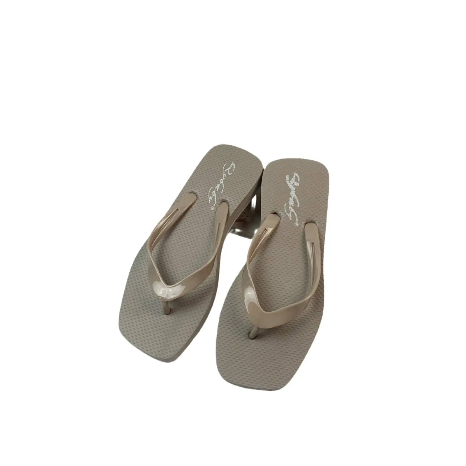 Women Square Toe Flat Flip Flops Summer Navy White Grey