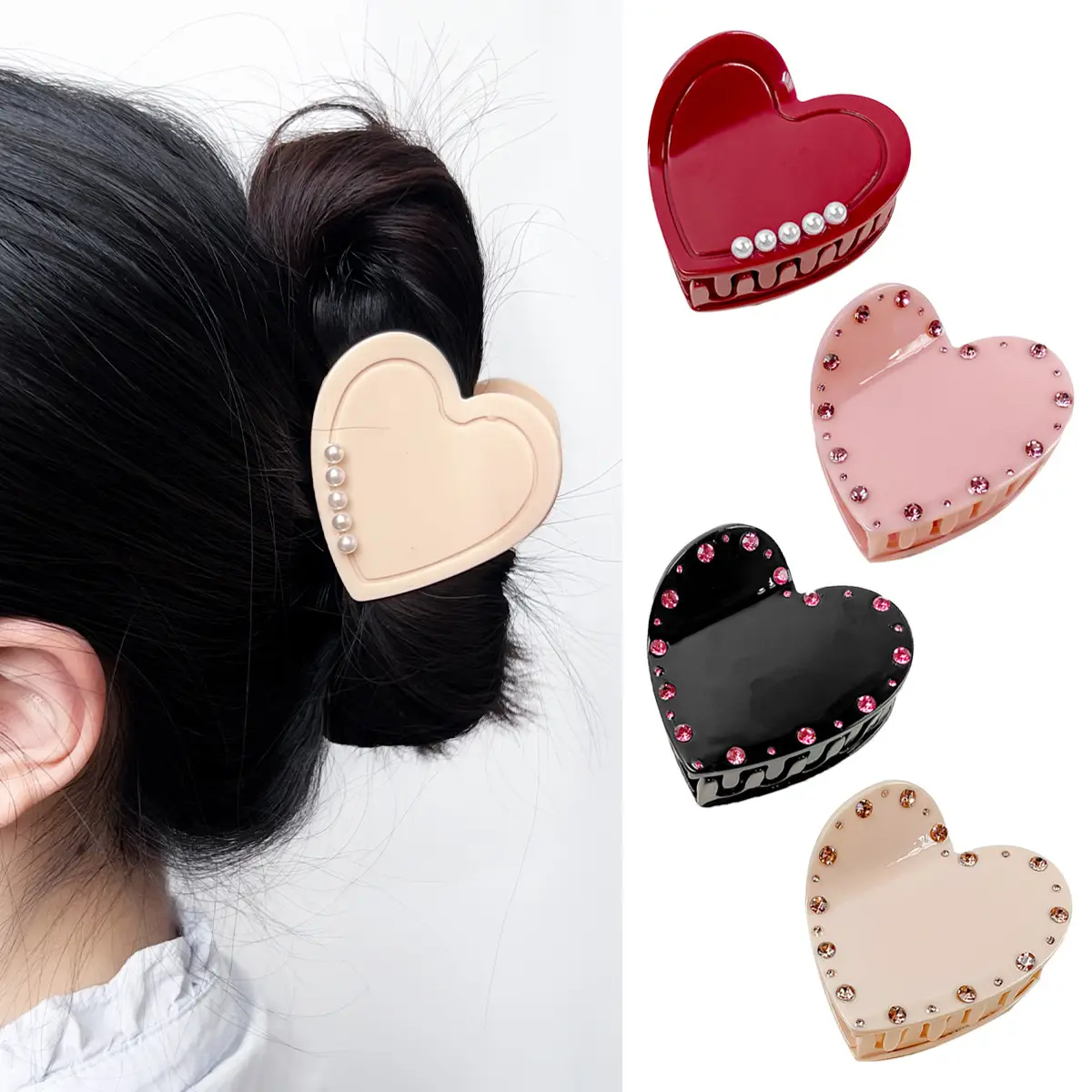 Berphia Love Grab Hairpin with Diamond Inlay Pearl - Image 10