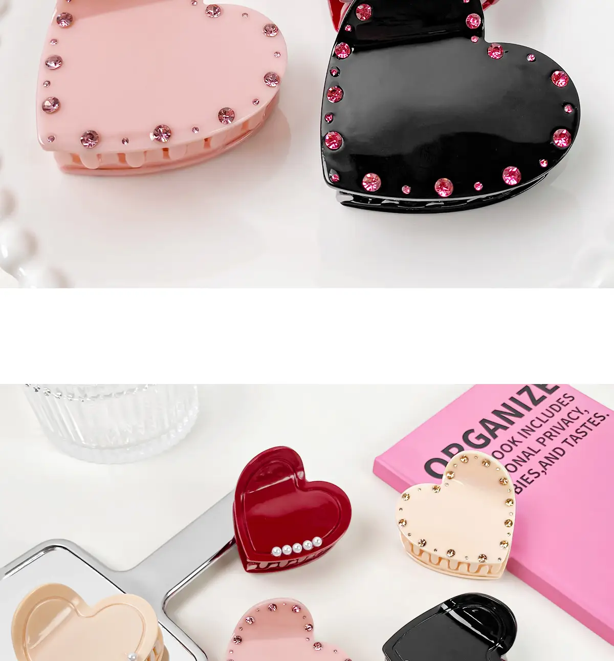 Berphia Love Grab Hairpin with Diamond Inlay Pearl — feature 9