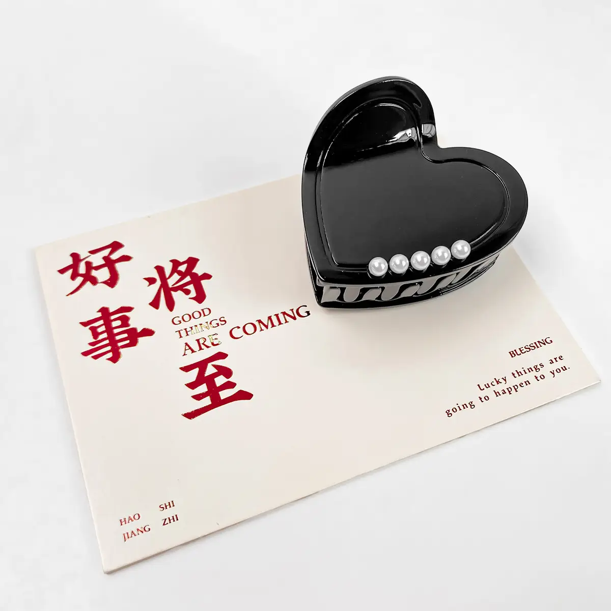 Berphia Love Grab Hairpin with Diamond Inlay Pearl - Image 2