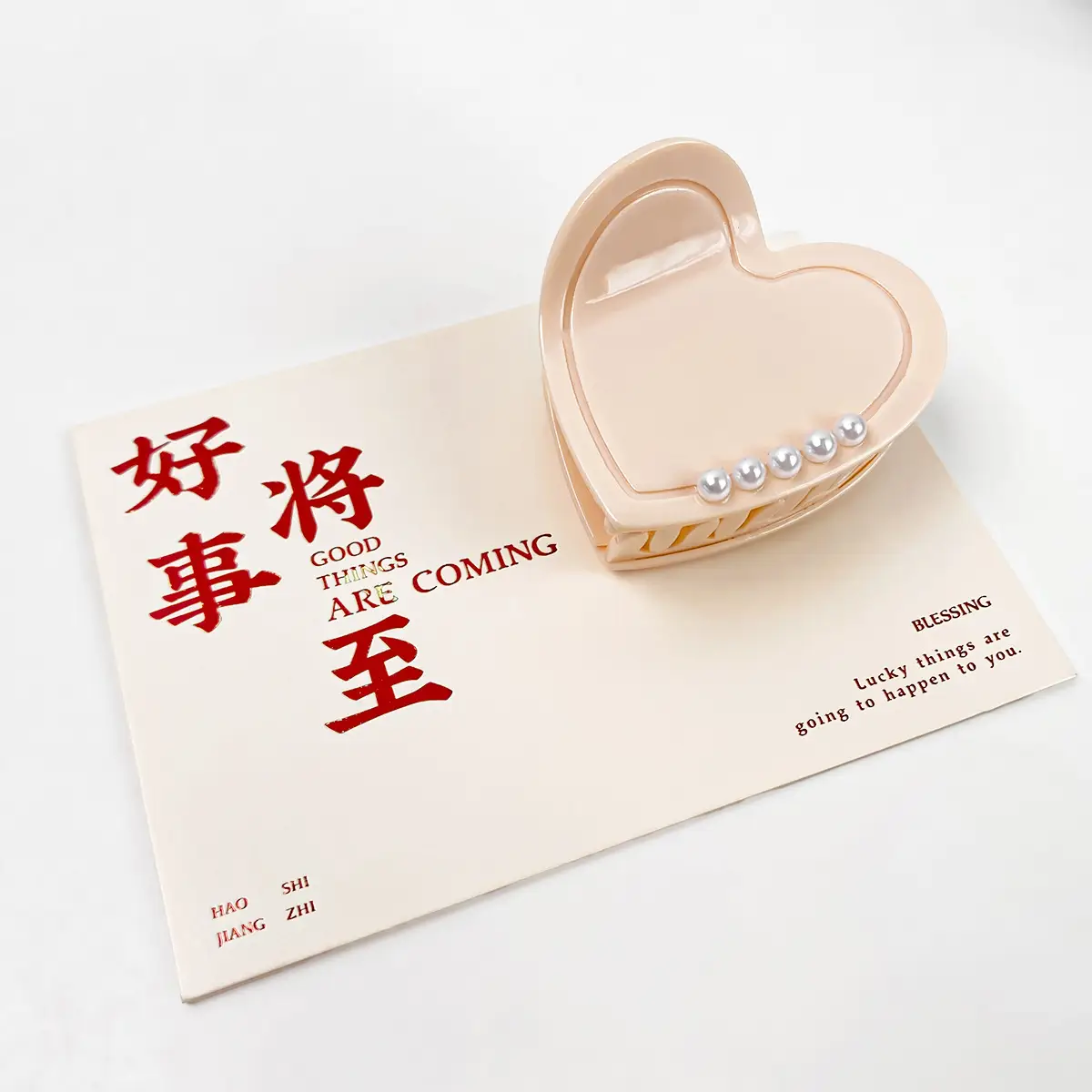 Berphia Love Grab Hairpin with Diamond Inlay Pearl - Image 3