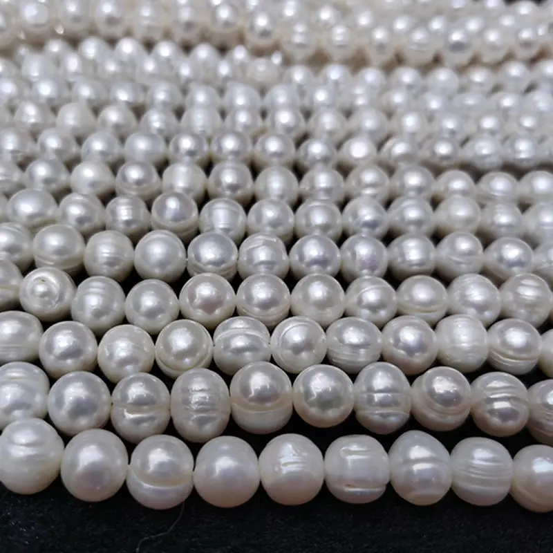 9-10mm White Pearl Beads for DIY Necklaces - Image 3