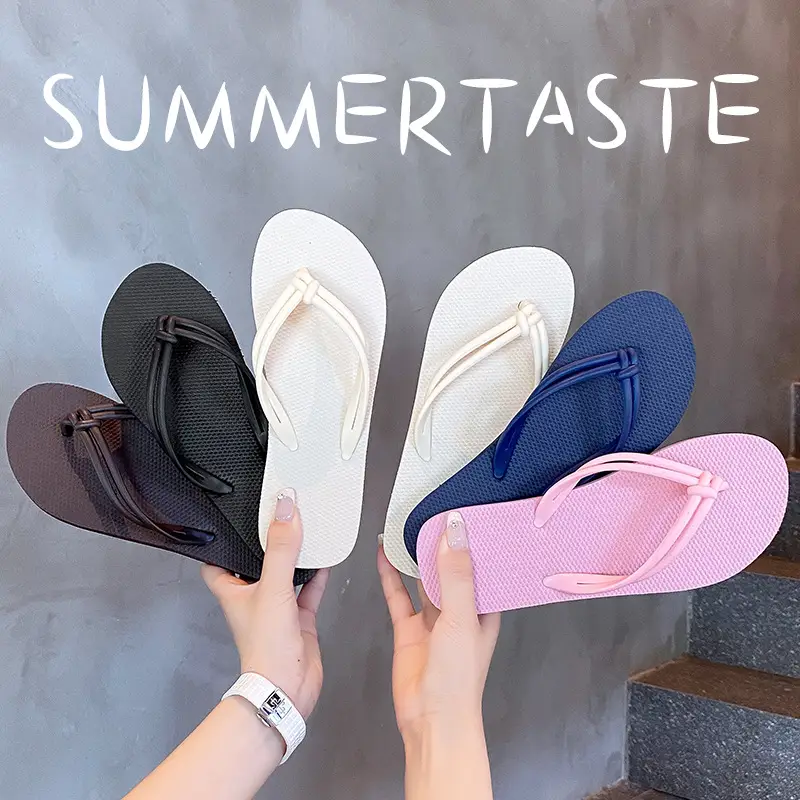 Women's Flip-Flops Beach Sandals 2025 Summer Ins Style Thong Sandals for Outdoor Wear Flat Sandals Women's Anti-Slip Flat Heel