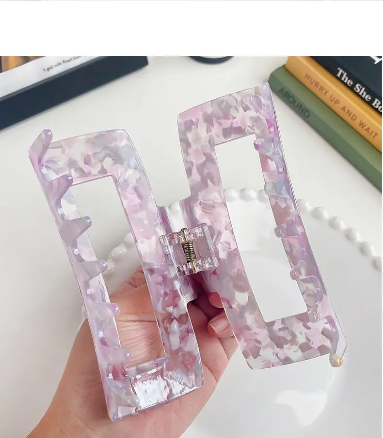 Oversized Acetic Acid Clip Hair Clip Women's Back of Head — feature 12