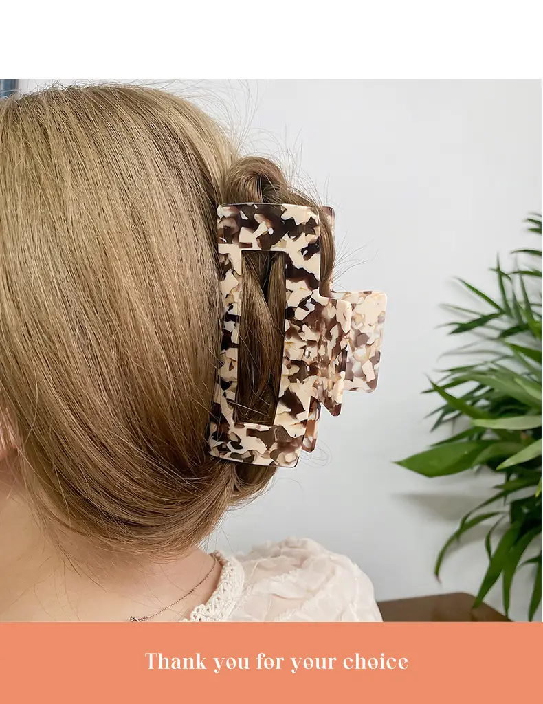 Oversized Acetic Acid Clip Hair Clip Women's Back of Head — feature 14