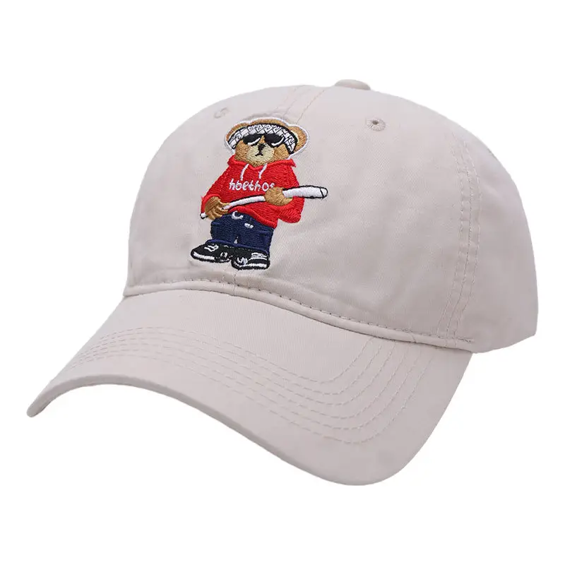 Bear Soft Beige Baseball Cap with Face Mask