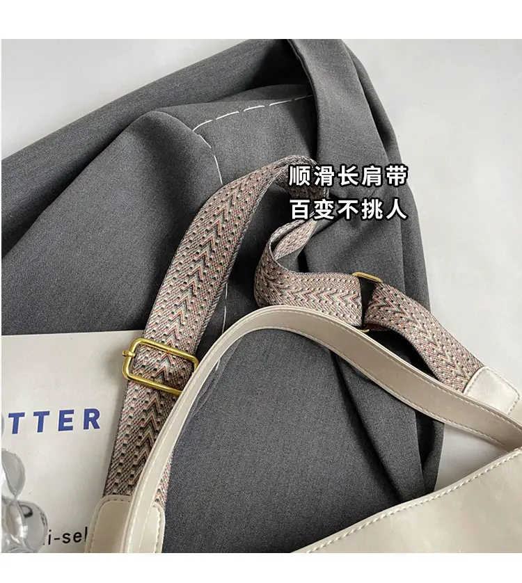 Brown Leather Bucket Bag with Wide Strap for Women — feature 3