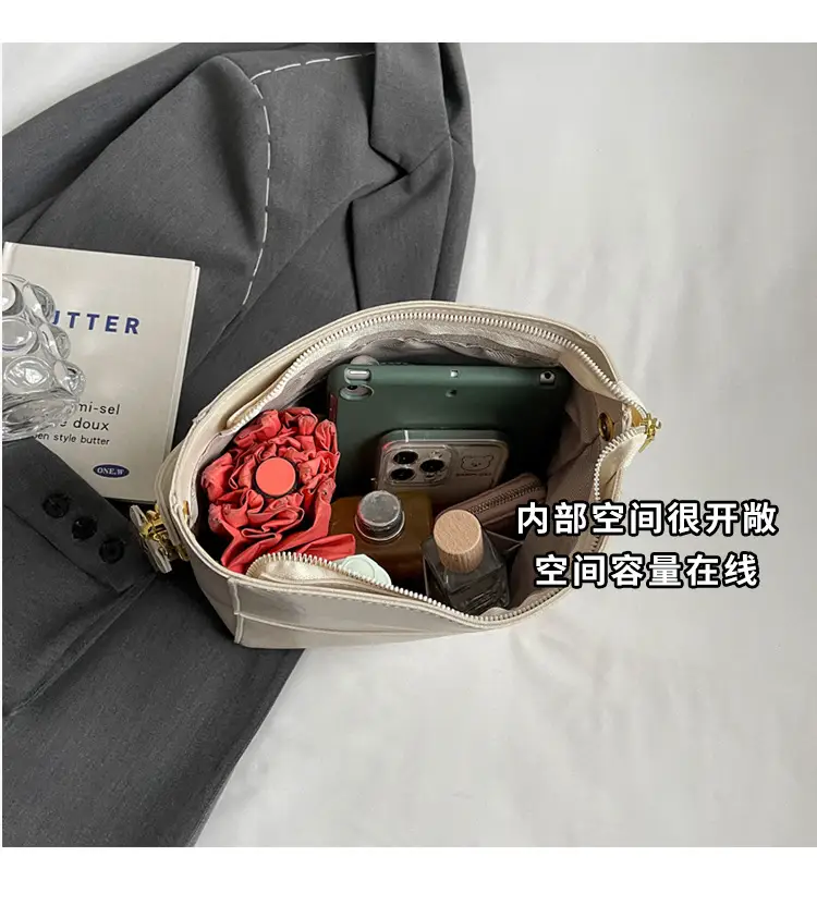 Brown Leather Bucket Bag with Wide Strap for Women — feature 8