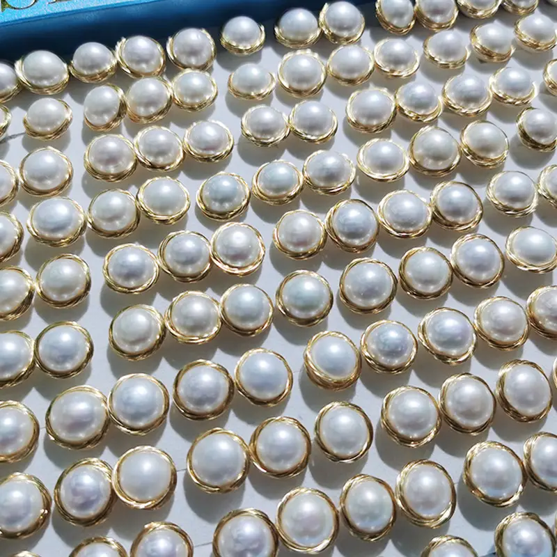 10-11mm Gold Wire Pearl Earrings 3A Wholesale - Image 3