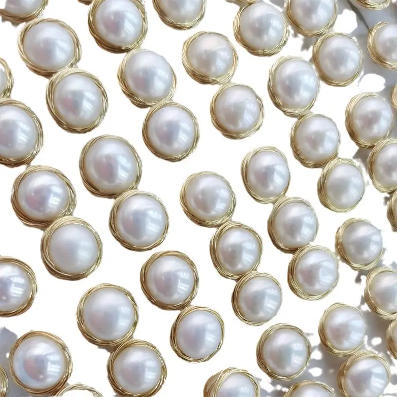 10-11mm Gold Wire Pearl Earrings 3A Wholesale - Image 5