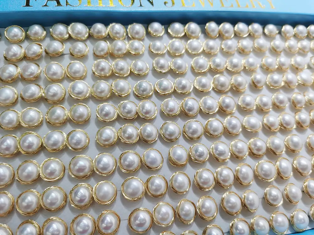 10-11mm Gold Wire Pearl Earrings 3A Wholesale — feature 6