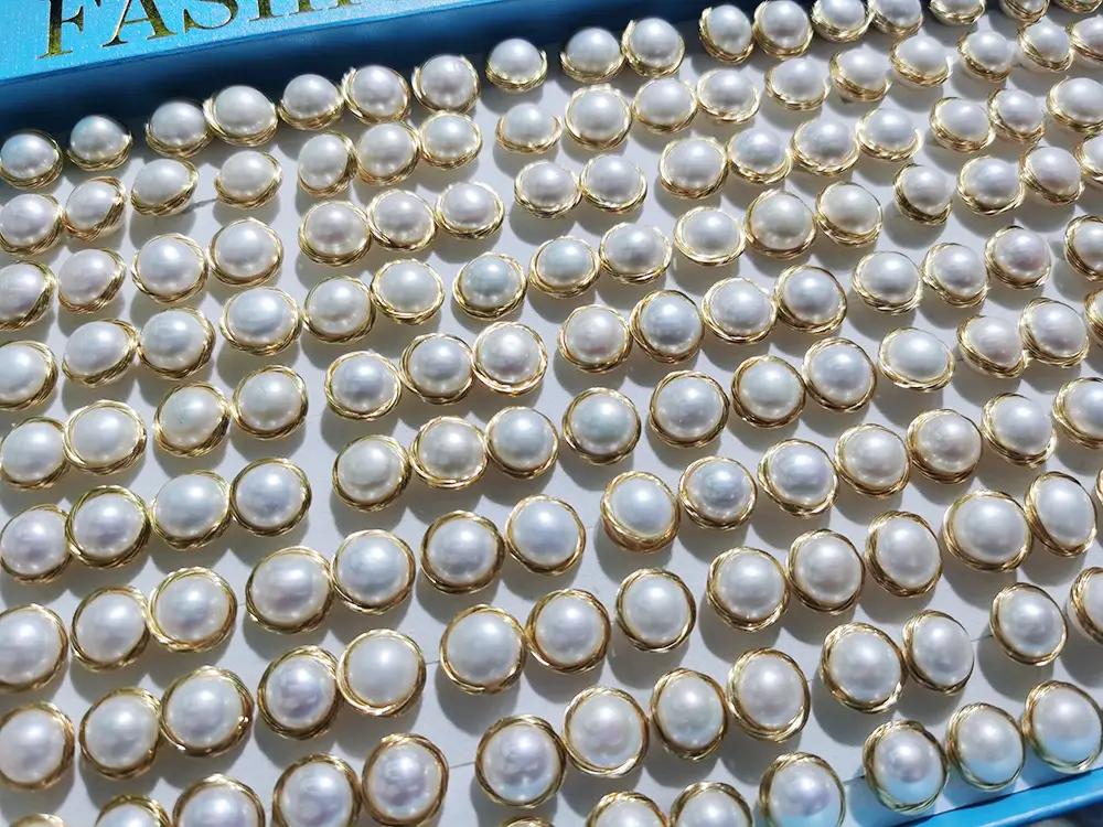10-11mm Gold Wire Pearl Earrings 3A Wholesale — feature 7