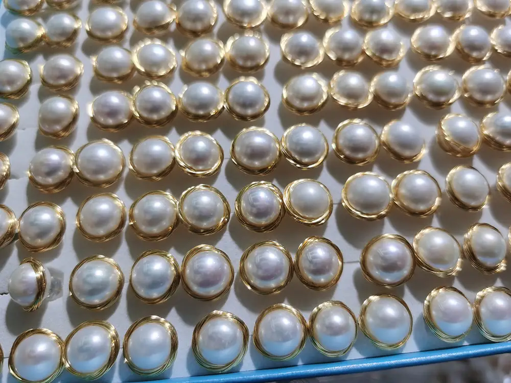 10-11mm Gold Wire Pearl Earrings 3A Wholesale — feature 8