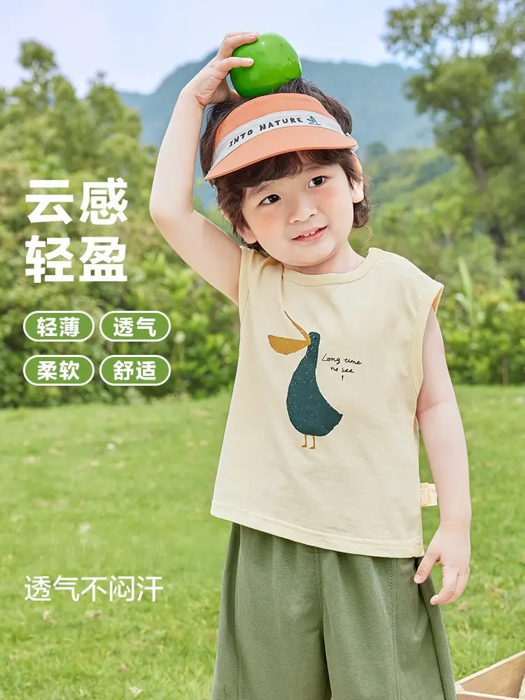 Baby Sleeveless T-Shirt Cotton Green Duck Print Summer Wear - Image 11