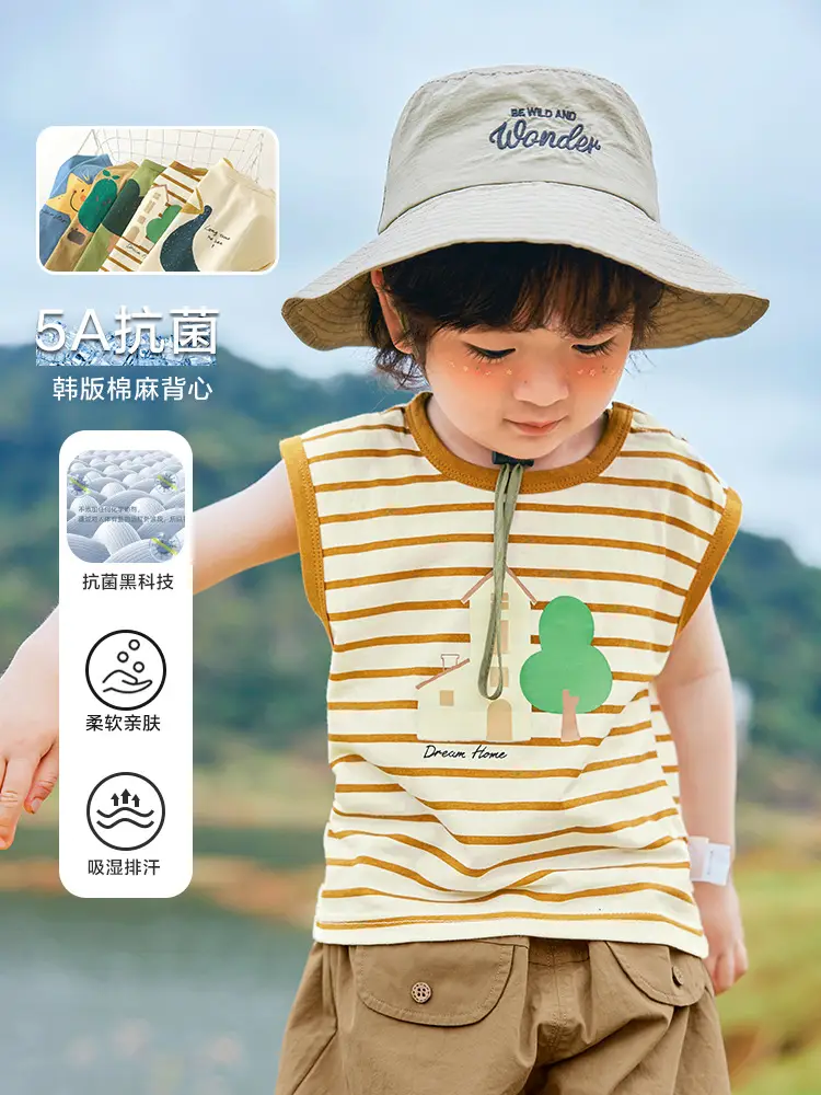 Baby Sleeveless T-Shirt Cotton Green Duck Print Summer Wear - Image 12