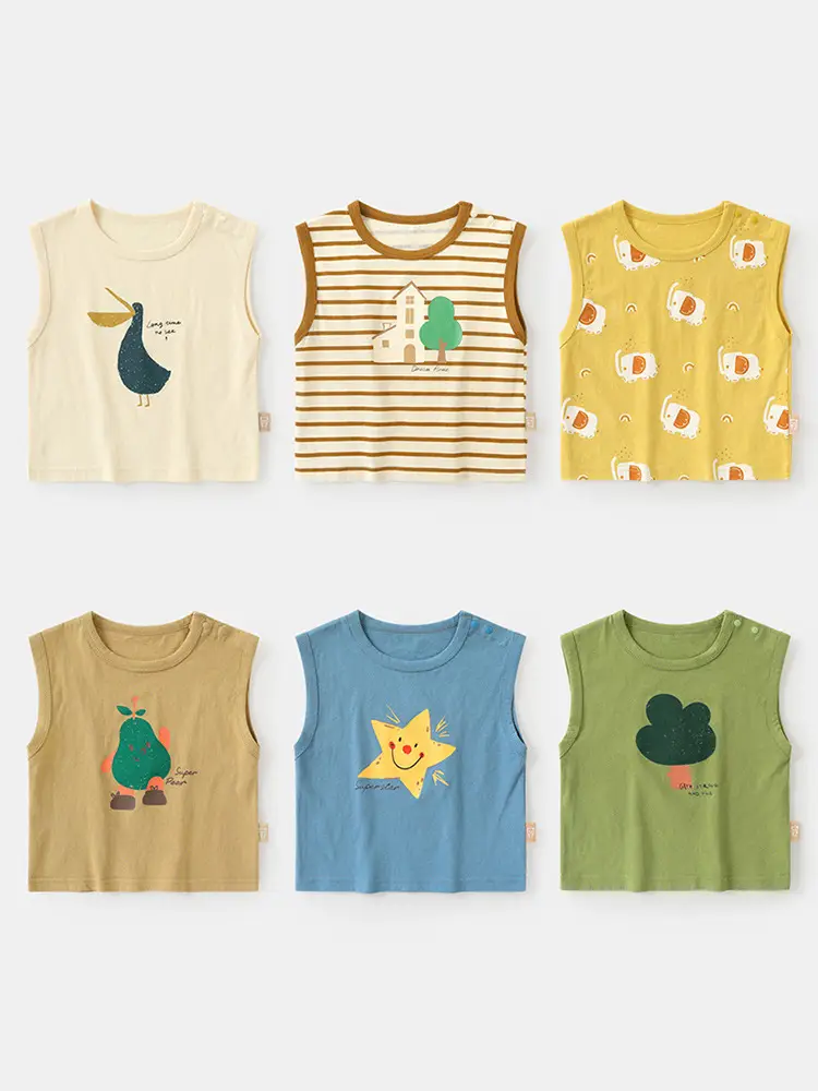 Baby Sleeveless T-Shirt Cotton Green Duck Print Summer Wear - Image 13