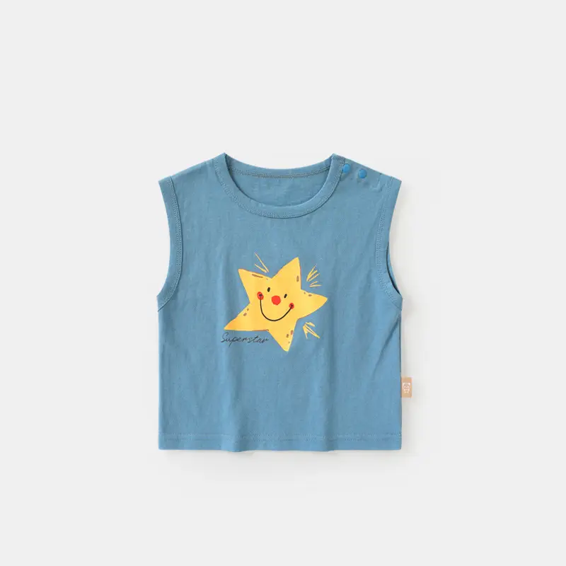 Baby Sleeveless T-Shirt Cotton Green Duck Print Summer Wear - Image 3