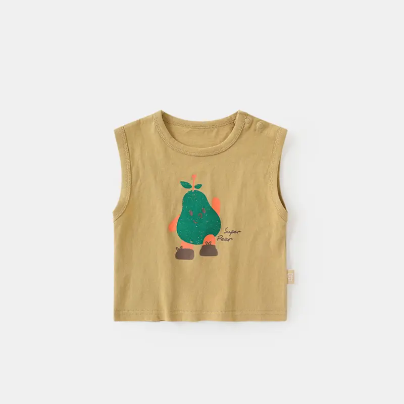 Baby Sleeveless T-Shirt Cotton Green Duck Print Summer Wear - Image 5