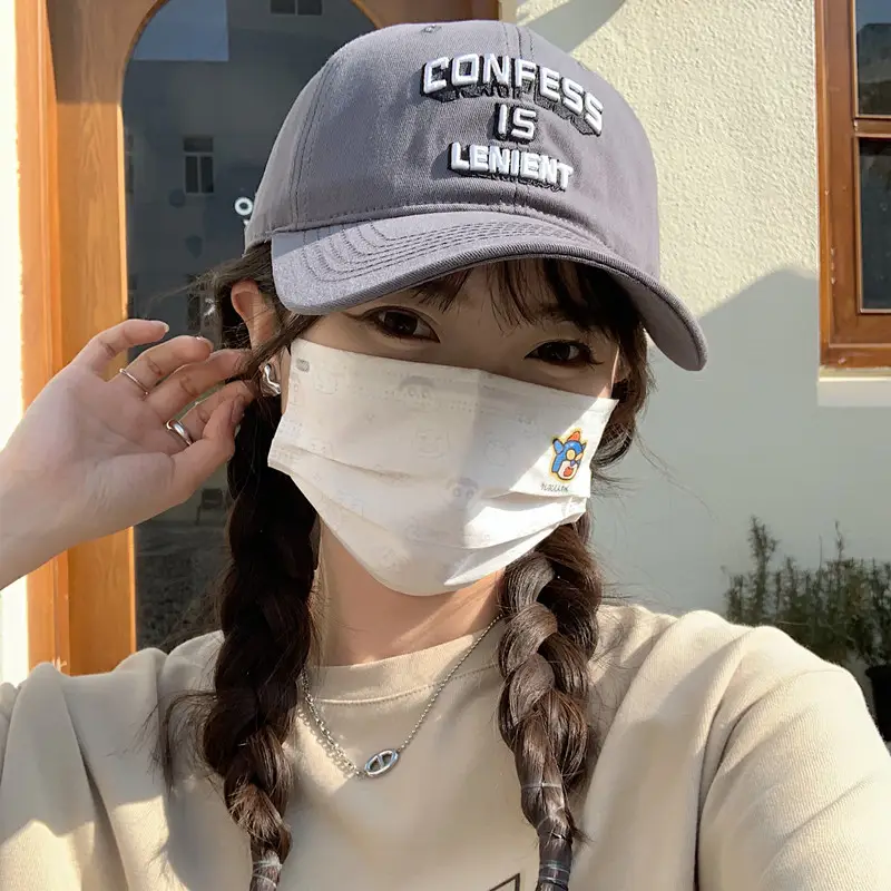American Retro Letter Baseball Cap Women Korean All Match Big Head Deep Top Face Looking Small Ins Fashion Brand Peaked Cap