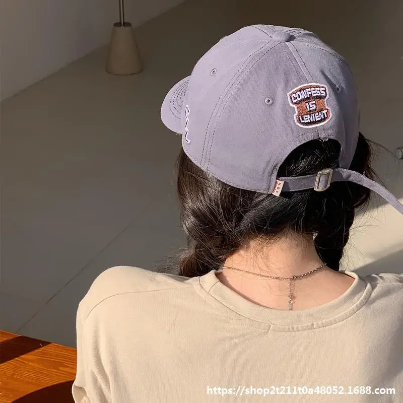 American Retro Letter Baseball Cap Women Korean All Match Big Head Deep Top Face Looking Small Ins Fashion Brand Peaked Cap