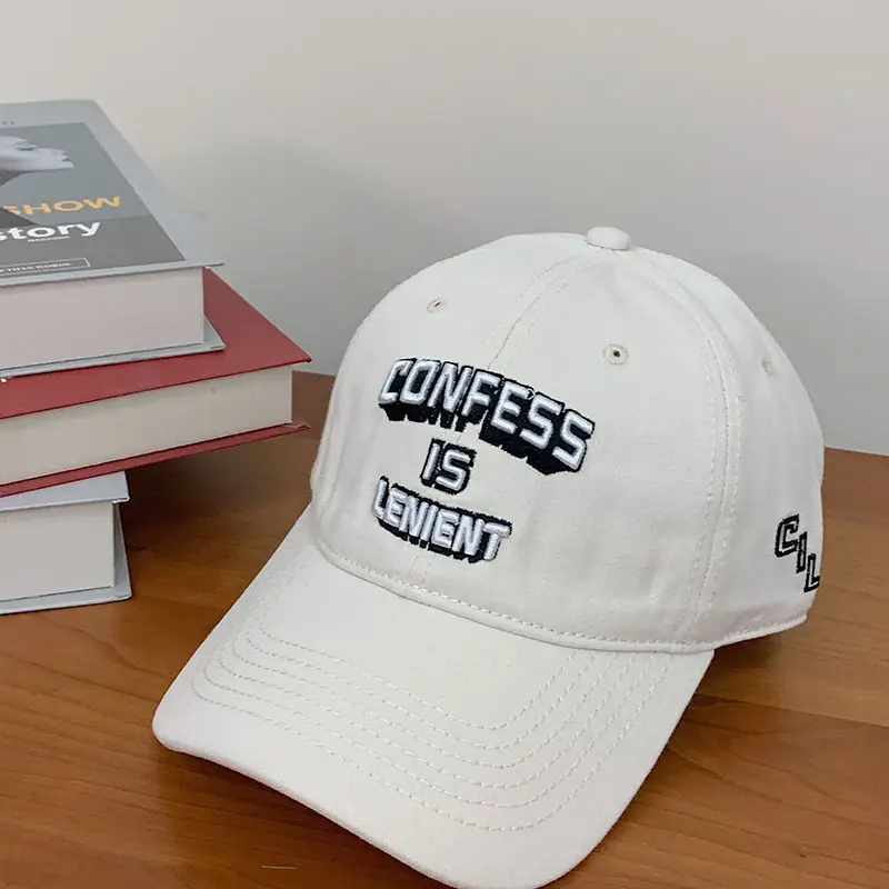 American Retro Letter Baseball Cap Women Korean All Match Big Head Deep Top Face Looking Small Ins Fashion Brand Peaked Cap