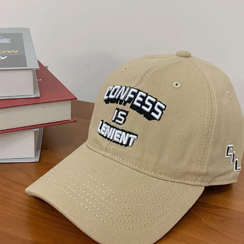 American Retro Letter Baseball Cap Women Korean All Match Big Head Deep Top Face Looking Small Ins Fashion Brand Peaked Cap