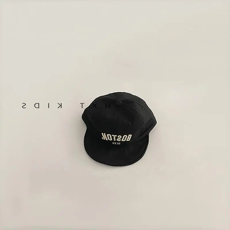 Children's Beige Letter Embroidered Cap - Image 4