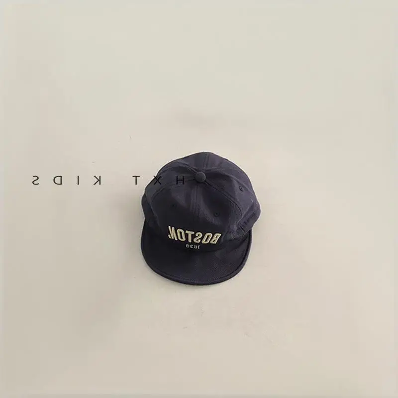 Children's Beige Letter Embroidered Cap - Image 3