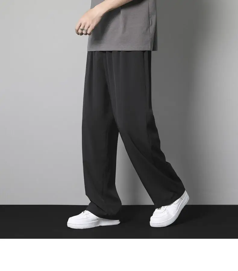 Men Ice Silk Loose Trousers Summer Wear Black — feature 4