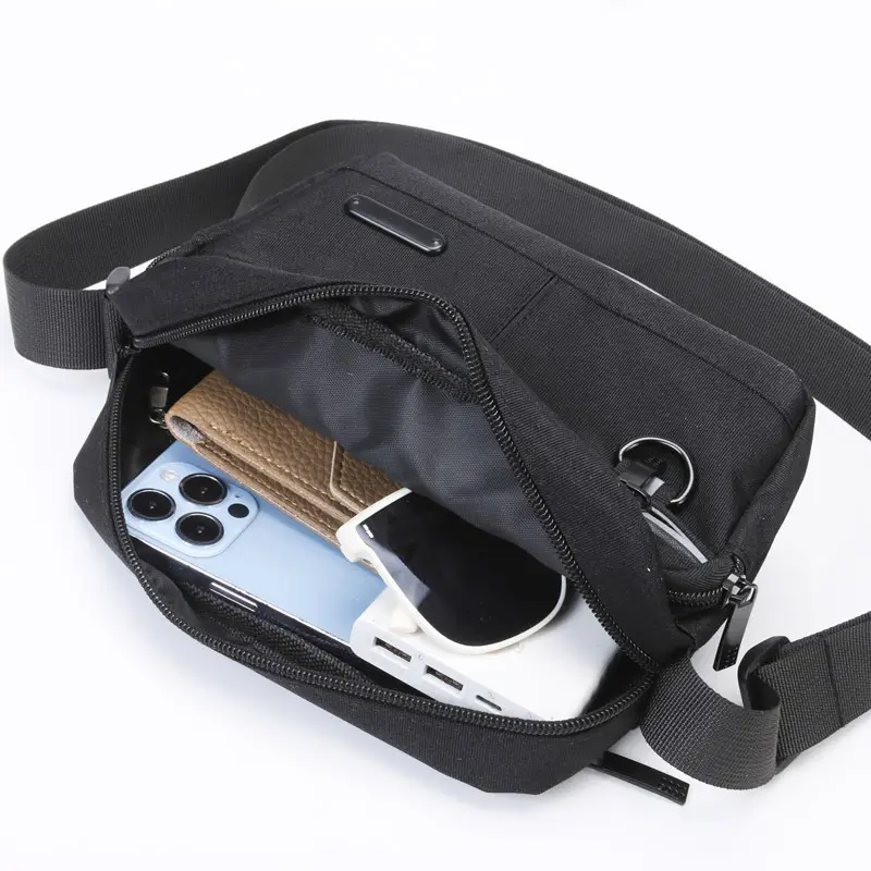 Men's Black Casual Crossbody Shoulder Bag 2024 - Image 6