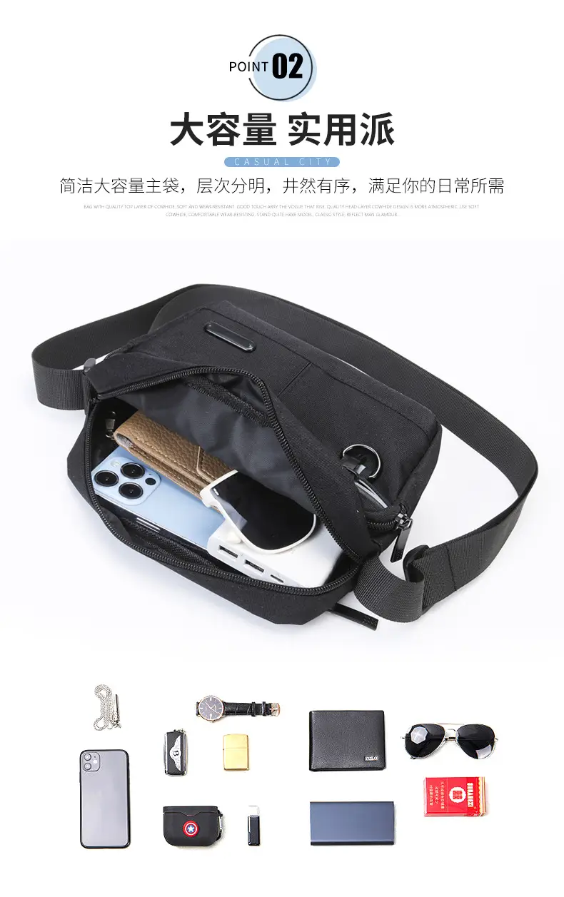 Men's Black Casual Crossbody Shoulder Bag 2024 — feature 7