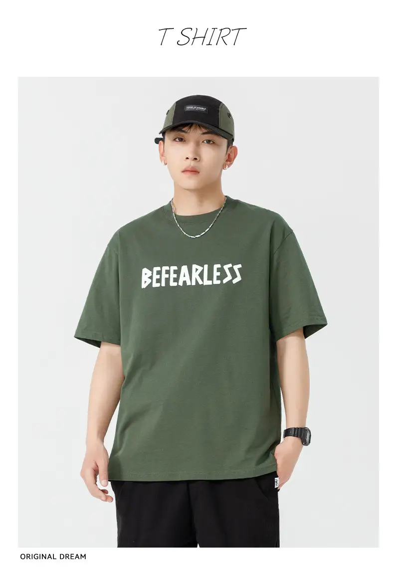 Men Green Bearerless Cotton T-Shirt Short Sleeve — feature 17