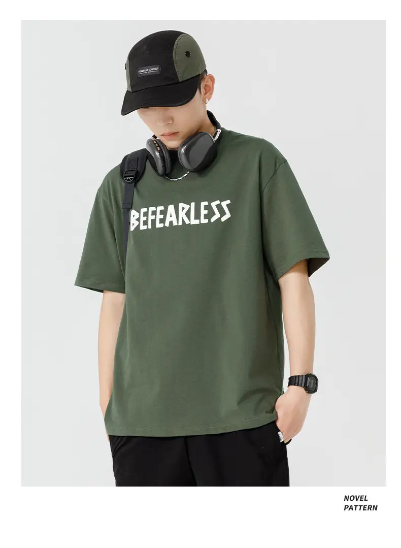 Men Green Bearerless Cotton T-Shirt Short Sleeve — feature 28