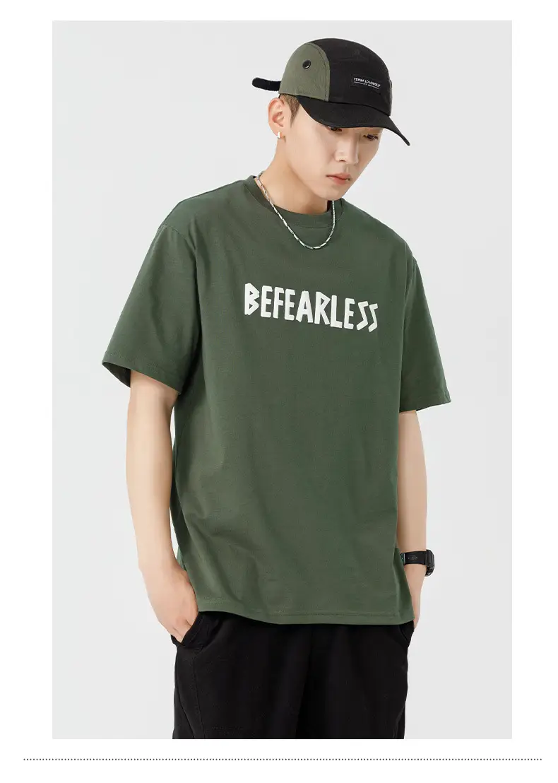 Men Green Bearerless Cotton T-Shirt Short Sleeve — feature 29