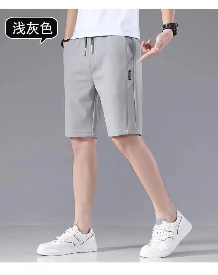 Men's Black Casual Shorts 5-Quarters Loose Fit — feature 3
