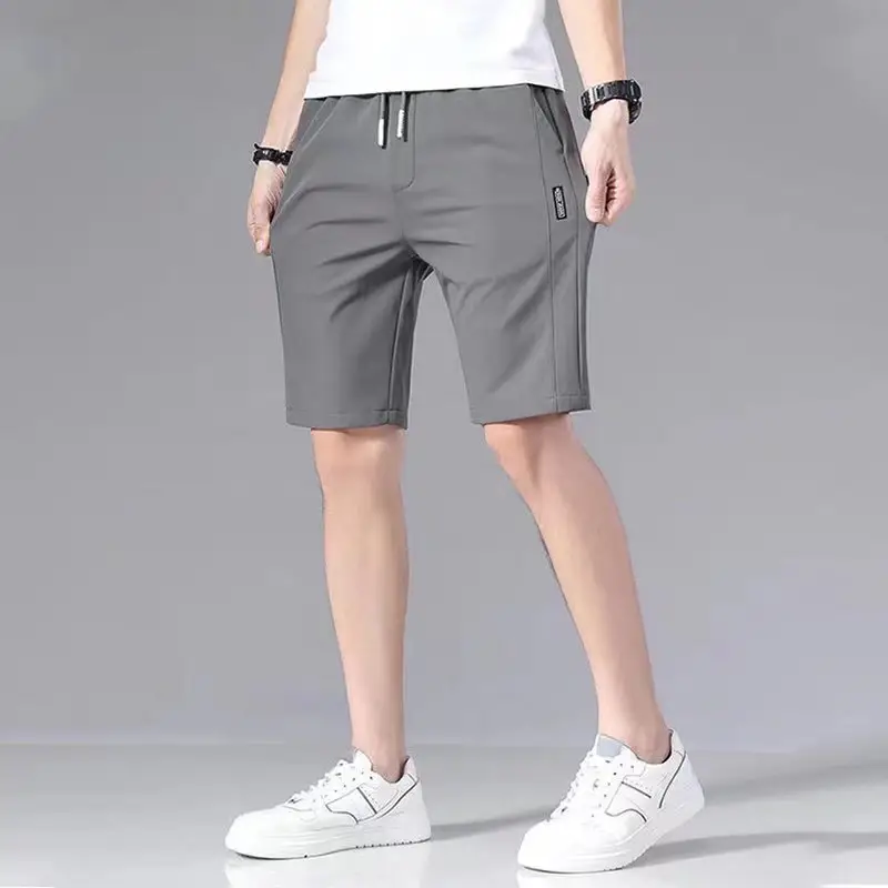 Men's Black Casual Shorts 5-Quarters Loose Fit - Image 2