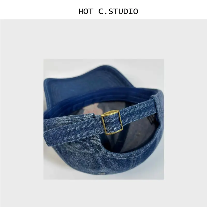 Women Denim Bowknot Embroidered Cap Spring Summer — feature 4