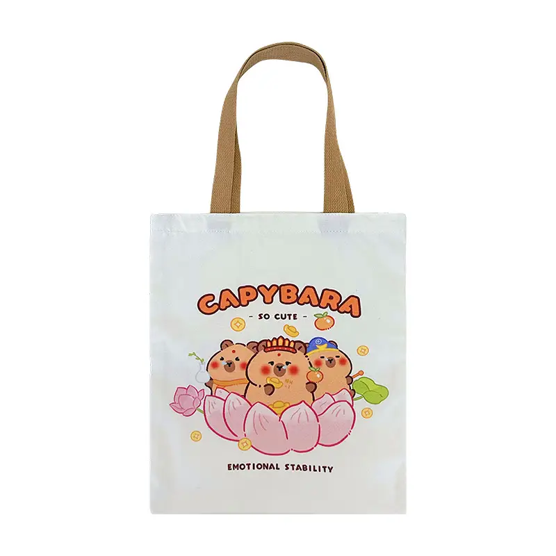 Capybara Cartoon Canvas Shoulder Bag Large Capacity - Image 9