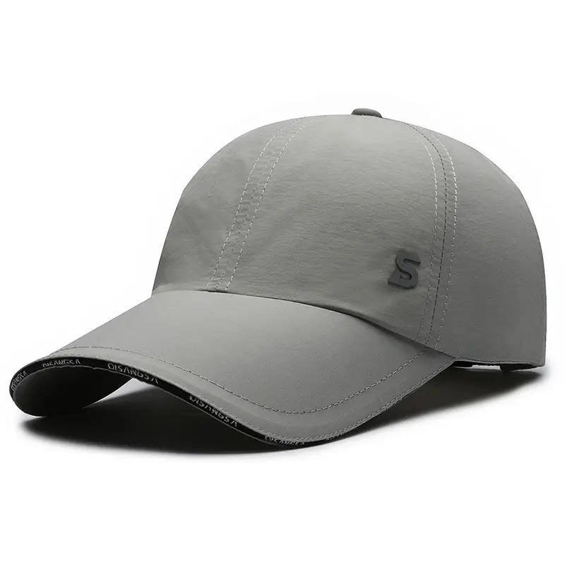 Men's Grey Baseball Cap with Deep Brim - Image 11