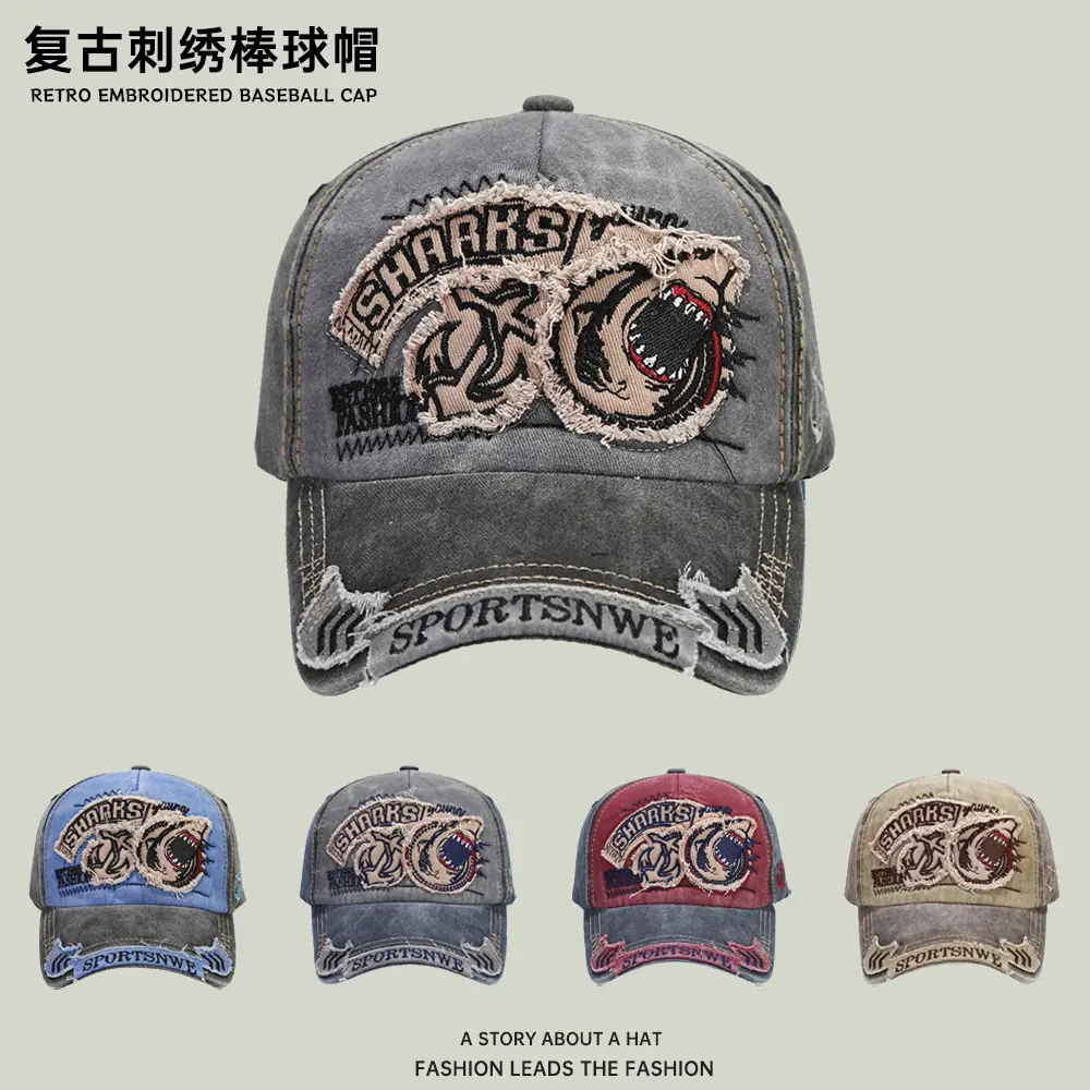 Men's Shark Graphic Baseball Cap with "Sportsnwe" Text - Image 6