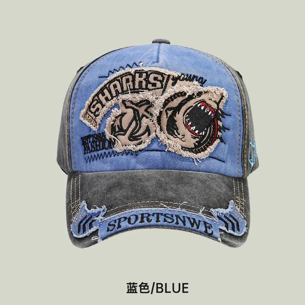 Men's Shark Graphic Baseball Cap with "Sportsnwe" Text - Image 2