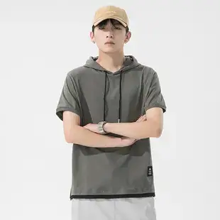 Men Striped T-Shirt Brown Grey Casual Summer — feature 1
