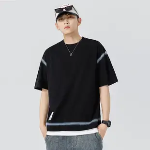 Men Striped T-Shirt Brown Grey Casual Summer — feature 15