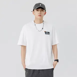 Men Striped T-Shirt Brown Grey Casual Summer — feature 4