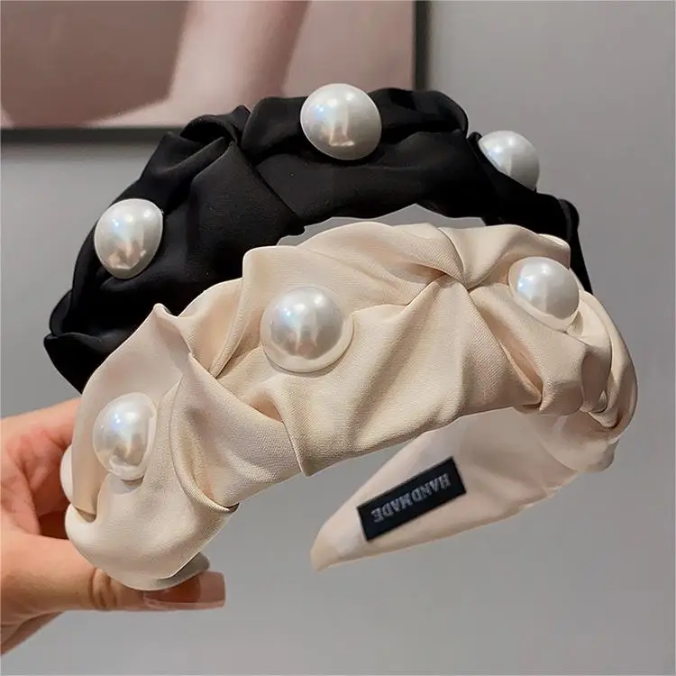 Korean Style Pearl Wide Brim Headband