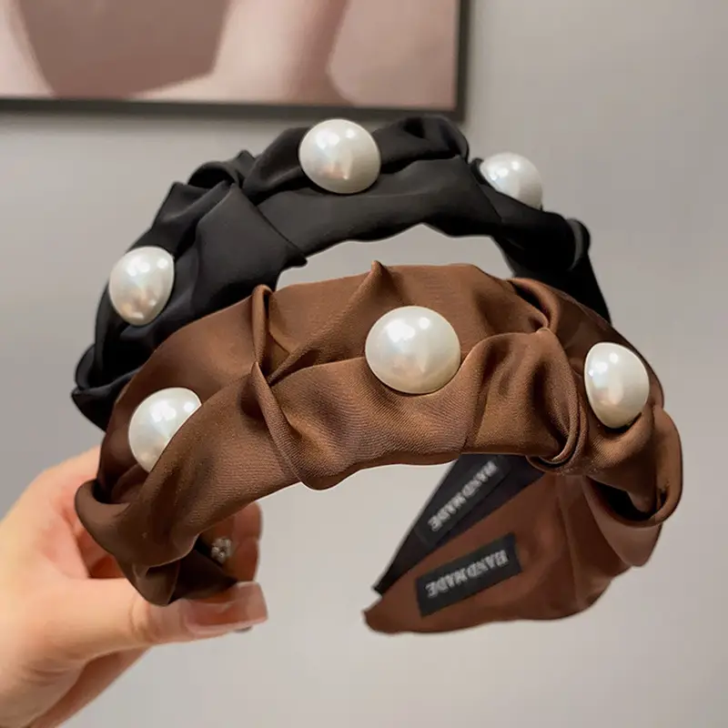 Korean Style Pearl Wide Brim Headband