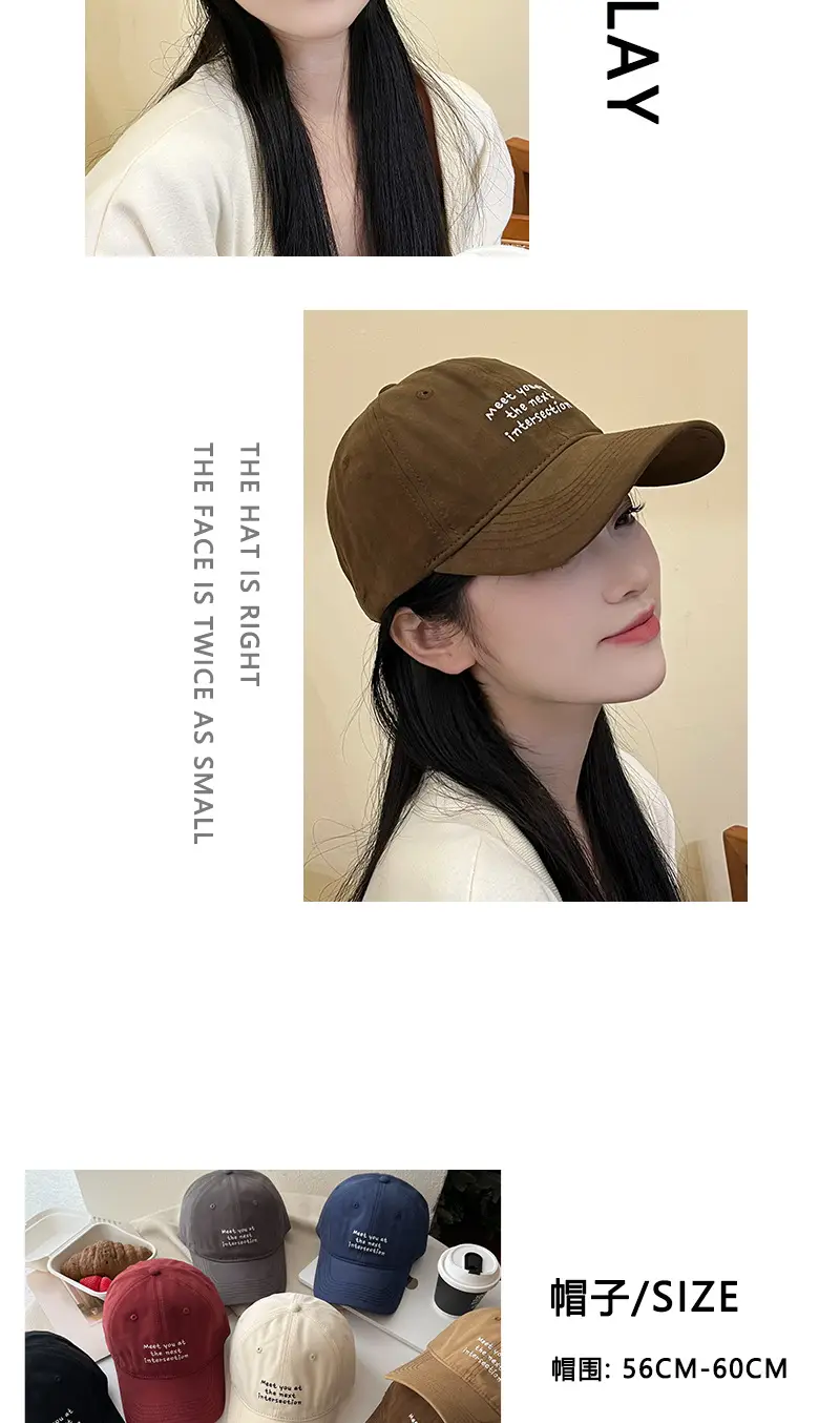 Blue Women's Peaked Cap with "Meet You Next Intersection" Design — feature 11
