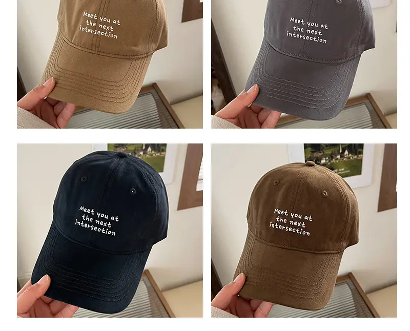 Blue Women's Peaked Cap with "Meet You Next Intersection" Design — feature 13