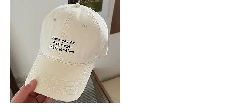 Blue Women's Peaked Cap with "Meet You Next Intersection" Design — feature 15